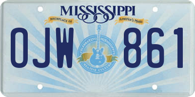 MS license plate OJW861