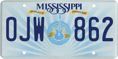MS license plate OJW862