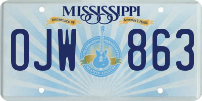 MS license plate OJW863