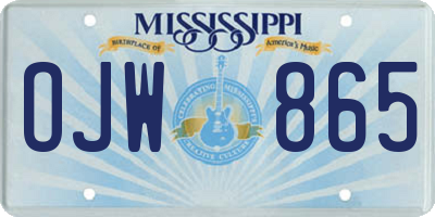 MS license plate OJW865