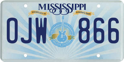 MS license plate OJW866