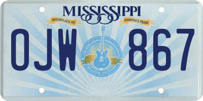 MS license plate OJW867