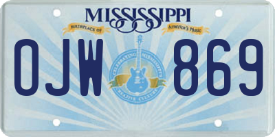 MS license plate OJW869
