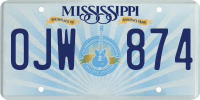 MS license plate OJW874