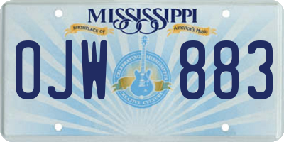 MS license plate OJW883