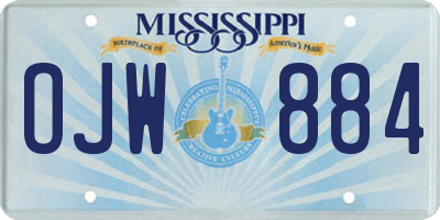 MS license plate OJW884