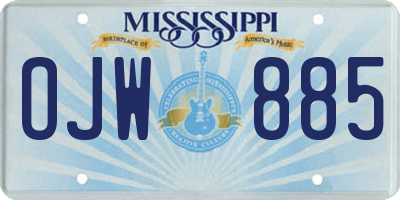 MS license plate OJW885