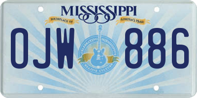 MS license plate OJW886