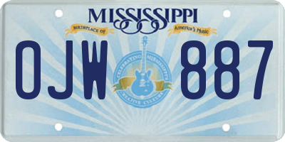 MS license plate OJW887
