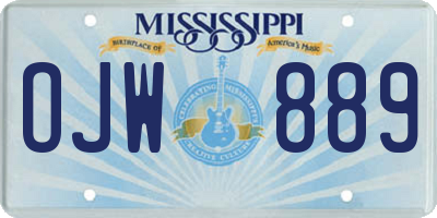 MS license plate OJW889