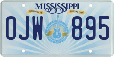 MS license plate OJW895