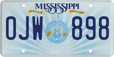 MS license plate OJW898
