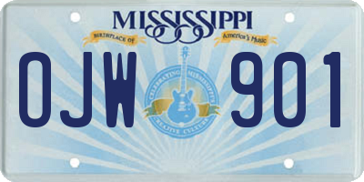 MS license plate OJW901