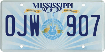 MS license plate OJW907