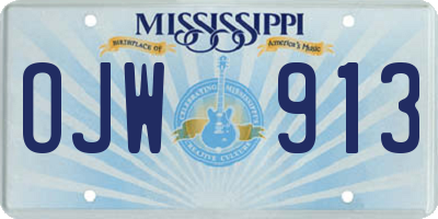 MS license plate OJW913