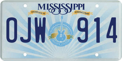 MS license plate OJW914