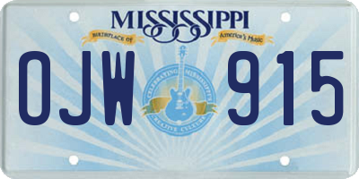 MS license plate OJW915