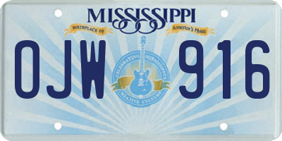 MS license plate OJW916