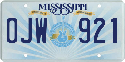 MS license plate OJW921