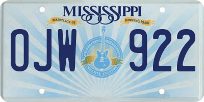 MS license plate OJW922