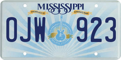 MS license plate OJW923