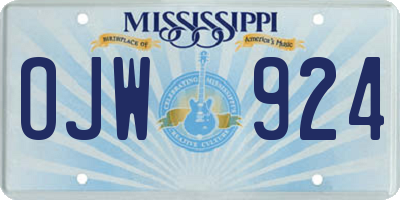MS license plate OJW924