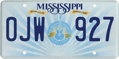 MS license plate OJW927