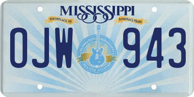 MS license plate OJW943