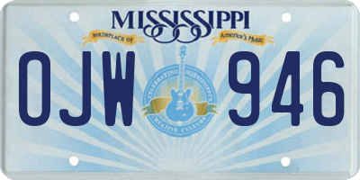 MS license plate OJW946