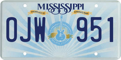 MS license plate OJW951