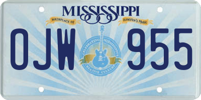 MS license plate OJW955