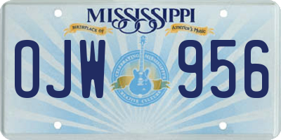 MS license plate OJW956