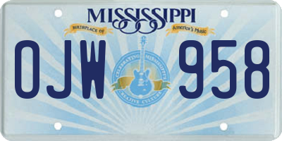 MS license plate OJW958