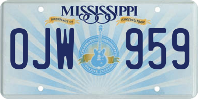 MS license plate OJW959