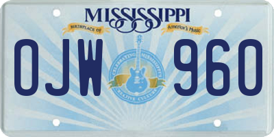 MS license plate OJW960