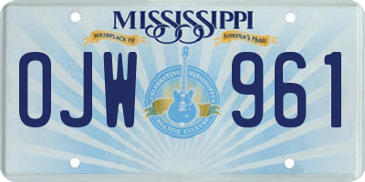 MS license plate OJW961