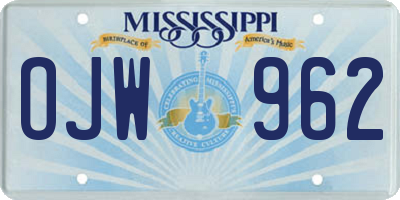 MS license plate OJW962