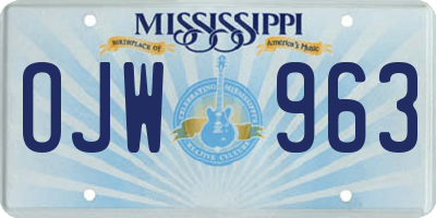 MS license plate OJW963