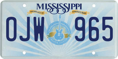 MS license plate OJW965