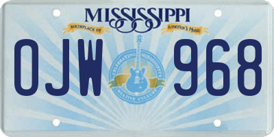 MS license plate OJW968