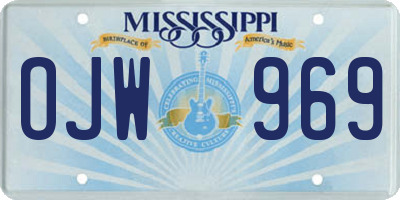 MS license plate OJW969