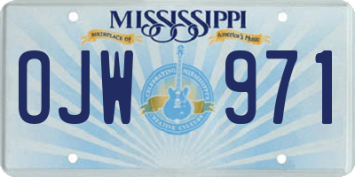 MS license plate OJW971