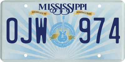 MS license plate OJW974