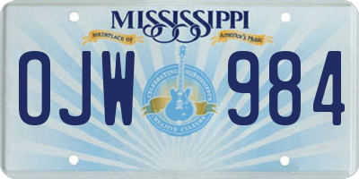 MS license plate OJW984