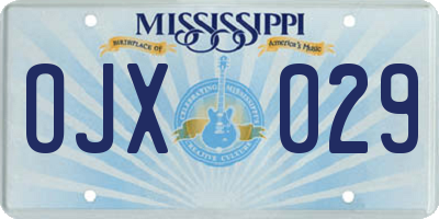 MS license plate OJX029