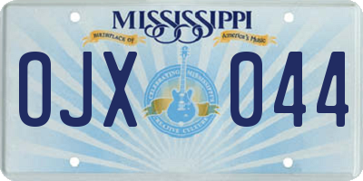 MS license plate OJX044