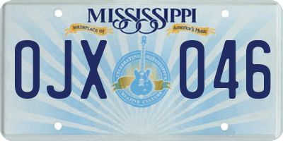 MS license plate OJX046