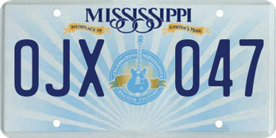 MS license plate OJX047
