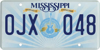 MS license plate OJX048