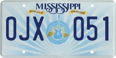 MS license plate OJX051